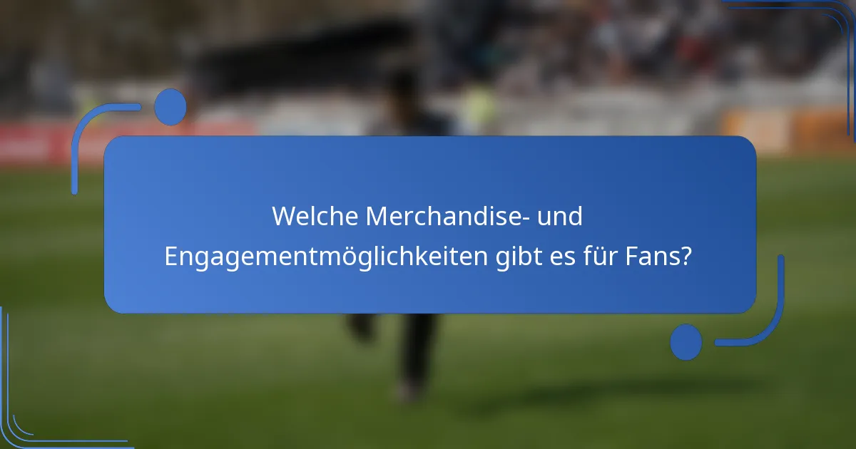 Welche Merchandise- und Engagementmöglichkeiten gibt es für Fans?