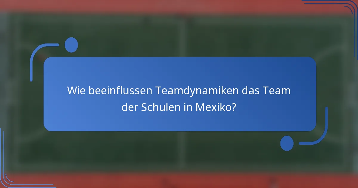 Wie beeinflussen Teamdynamiken das Team der Schulen in Mexiko?