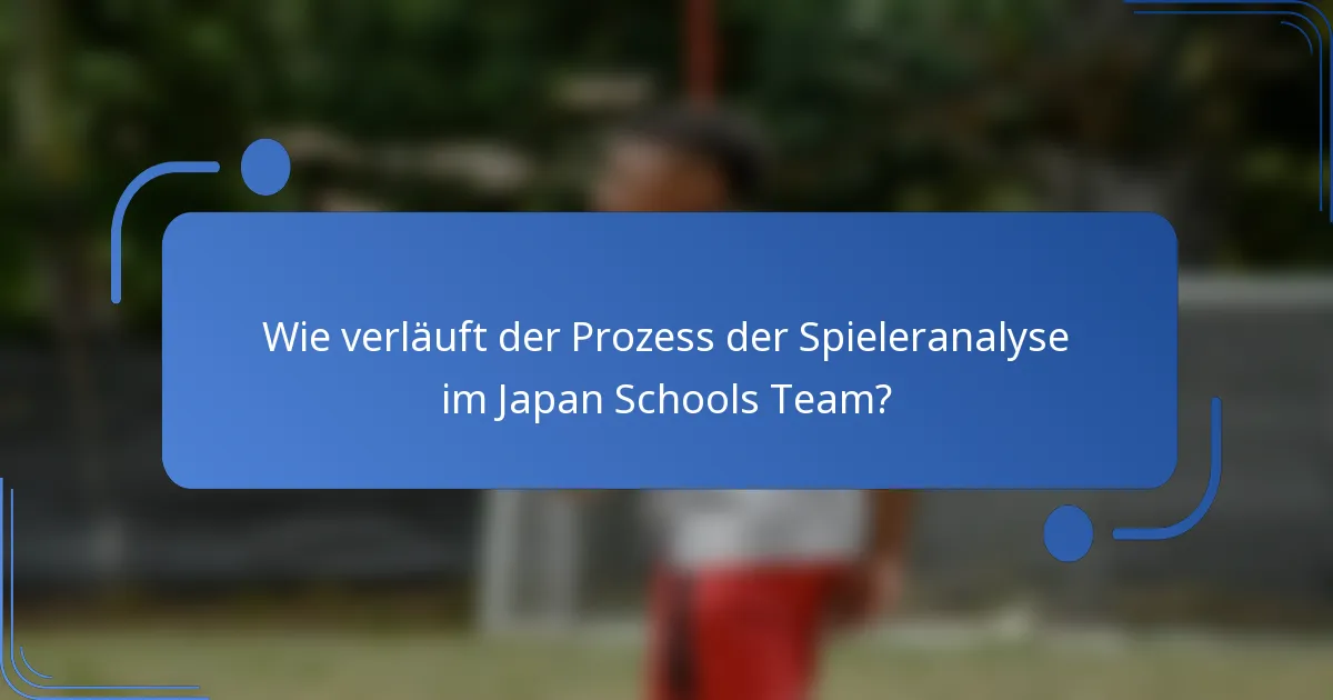 Wie verläuft der Prozess der Spieleranalyse im Japan Schools Team?